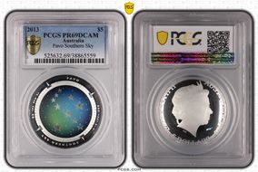 2013 $5 Pavo Southern Sky Colorized PR69DCAM