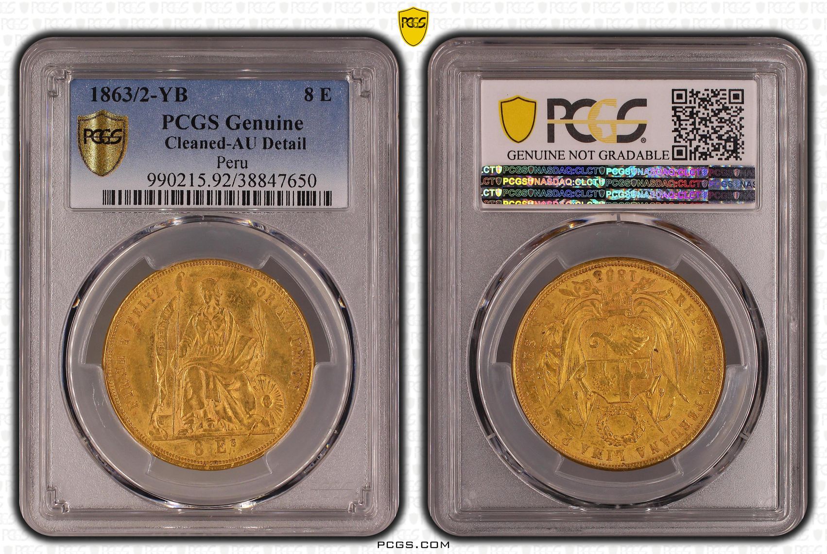 PCGS Certificate Verification Coin Details For Cert #38847650