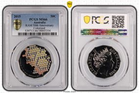 2015 50C RAM 50th Anniversary Colorized MS66