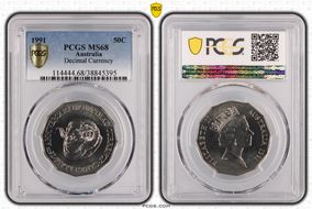 1991 50C Decimal Currency MS68