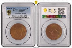 1952 A. (p) 1D Melbourne reverse MS63BN