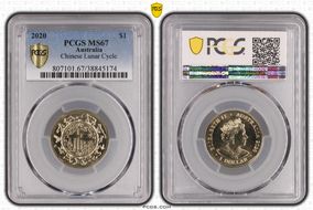 2020 $1 Chinese Lunar Cycle MS67
