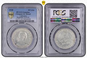 1938 10 Litu Republic ↑↑ KM-84 Ag N1