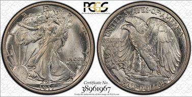 1917-D 50C Obverse MS64+