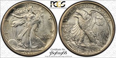 1917-D 50C Reverse MS65