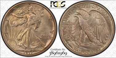 1917-D 50C Reverse MS64