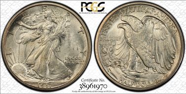 1917-S 50C Reverse MS65