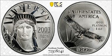 2003 $100 Statue of Liberty MS69