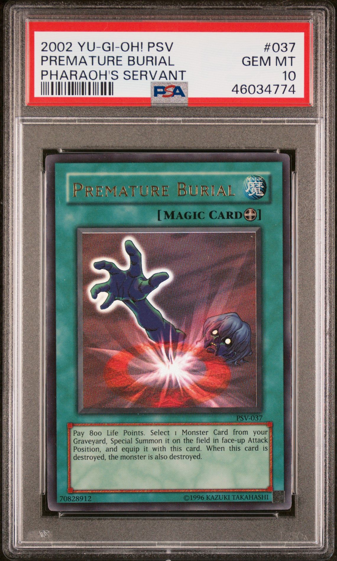2002 Yu-Gi-Oh! YU-GI-OH! PSV-PHARAOH'S SERVANT #037 Premature Burial front
