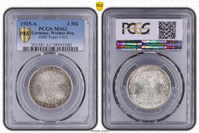 1925-A 3 Mk 1000 Years J-321 MS63