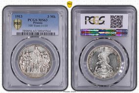 1913 3 Mk 100 Years J-110 MS63
