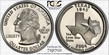 2004-S 25C Texas PR70DCAM
