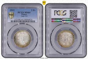 1912 2 Fr Gad-532 F-266 MS64