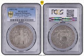 (1832-34) 8 R KM-80 F.7.0 C/M on Peru 8R F15