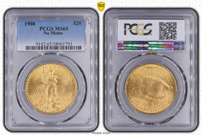 1908 $20 No Motto MS65