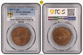 1945 Y. (p) 1D MS63BN