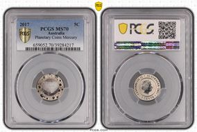 2017 5C Planetary Coins Mercury Colorized MS70