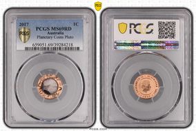 2017 1C Planetary Coins Pluto Colorized MS69RD