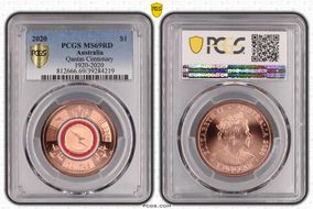 2020 $1 Qantas Centenary 1920-2020 MS69RD
