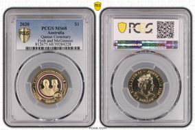 2020 $1 Qantas Centenary Fysh and McGinness MS68