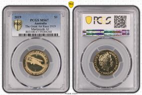 2019 $1 The Great Air Race 1919 Martinsyde A1 MS67
