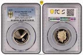 2019 $1 D- Didgeridoo Great Aussie Coin Hunt PR69DCAM
