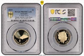 2019 $1 I- Iced Vovo Great Aussie Coin Hunt PR69DCAM