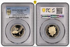 2019 $1 L- Lamington Great Aussie Coin Hunt PR70DCAM