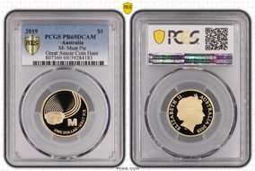 2019 $1 M- Meat Pie Great Aussie Coin Hunt PR69DCAM