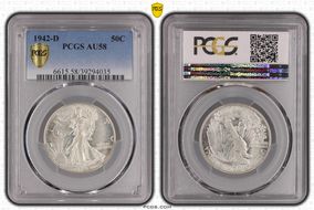 1942-D 50C AU58