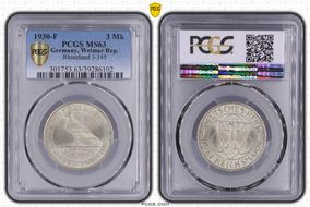 1930-F 3 Mk Rhineland J-345 MS63