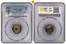 2018 $2 Remembrance Day Poppy 30th Ann. $2 Coin MS67