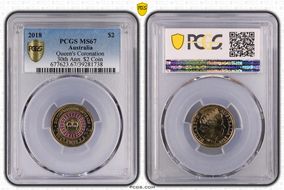 2018 $2 Queen's Coronation Colorized 30th Ann. $2 Coin MS67