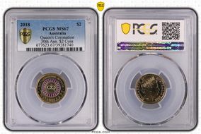 2018 $2 Queen's Coronation Colorized 30th Ann. $2 Coin MS67