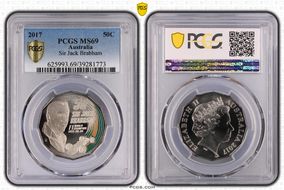 2017 50C Sir Jack Brabham Colorized MS69