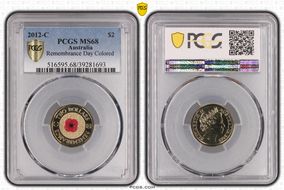 2012-C $2 Remembrance Day Colorized MS68