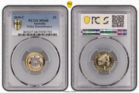 2019-C $2 Police Remembrance Colorized MS68