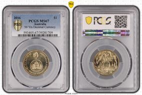 2016 $1 50 Yrs Decimal Currency MS67