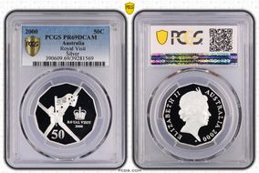 2000 50C Royal Visit Silver PR69DCAM