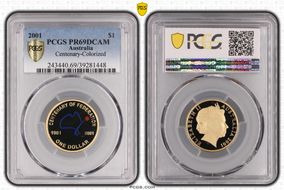 2001 $1 Centenary-Colorized PR69DCAM
