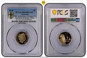 2018 $2 30th Anniversary Designed by Ian Rank-Broadley Effigy PR69DCAM