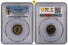 2019 $2 60 Yrs of Mr. Squiggle Bill Steamshovel Colorized MS66