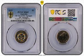 2019 $2 60 Yrs of Mr. Squiggle Mr. Squiggle Colorized MS65