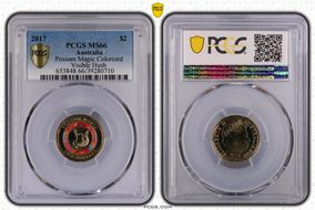 2017 $2 Possum Magic Colorized Visible Hush MS66