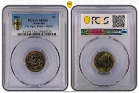 2016 $2 Olympic Team - Black Colorized MS66