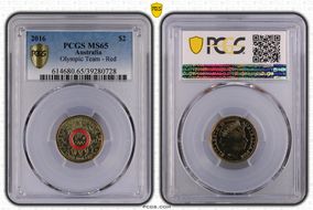 2016 $2 Olympic Team - Red Colorized MS65