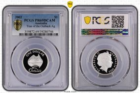 2002 $1 Year of the Outback Ag PR69DCAM