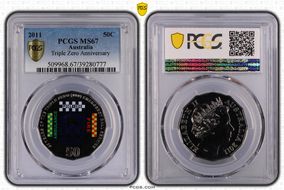 2011 50C Triple Zero Anniversary Colorized MS67