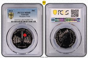 2014 50C Western Front Colorized MS68