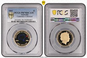 2001 $1 Centenary-Colorized PR70DCAM
